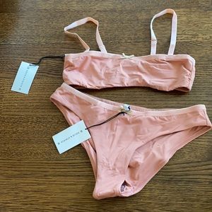 Solid and striped bikini